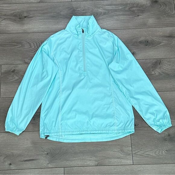 Peter Millar Element Wind 1/4 Zip Golf Pullover Windbreaker Teal Size Small - Picture 3 of 15